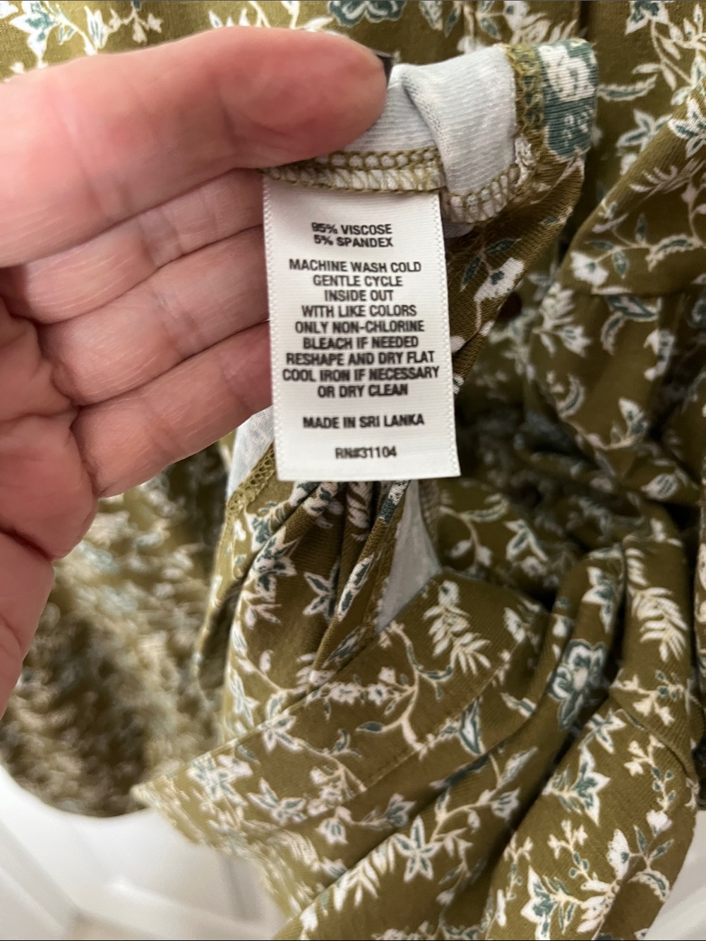 Wonderly Olive Green Floral Tiered Button Front V-Neck Blouse - Picture 3 of 6